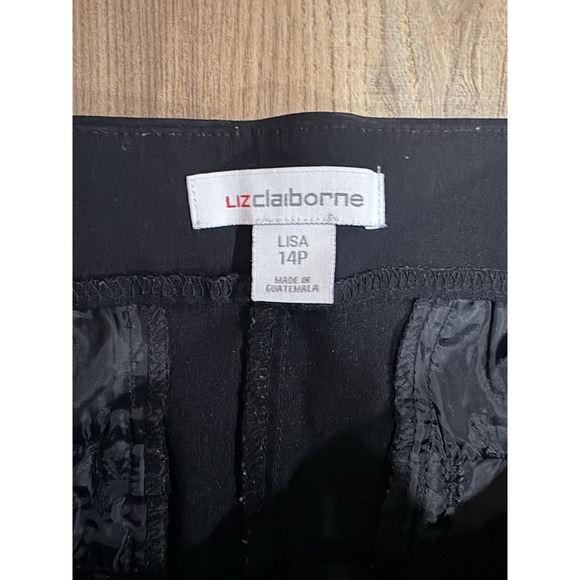 Liz Claiborne Black Dress Pants Women's 14P Petite Stretch Pockets Business - Picture 4 of 7